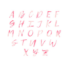 Watercolor lettering alphabet