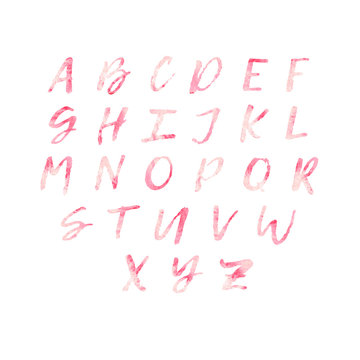 Watercolor lettering alphabet