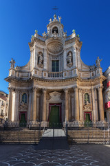 Fototapeta na wymiar beautiful baroque church in Catania, Sicily