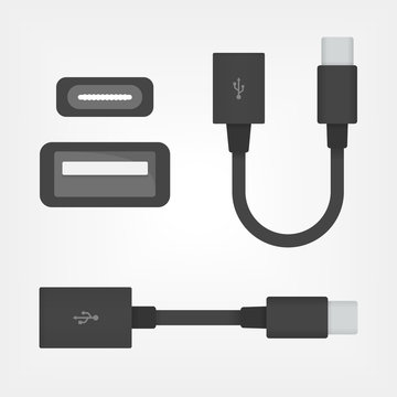 USB OTG red cable icon