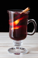 Mulled wine glintwine served in glasses for christmas table