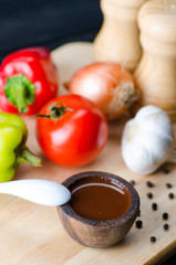 Ingredients ready for italian pasta sauce