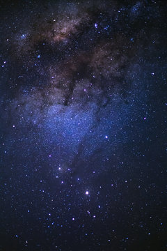 Fototapeta The center of milky way galaxy and space dust in the universe, Night starry sky with stars