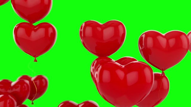 Floating red hearts  animation for Valentine's day. Feel the Love