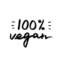 Fototapeta na wymiar 100 vegan handwritten poster.