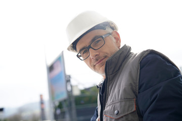 Portrait of construction engineer on site