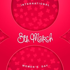 Greeting card by March 8. Vector illustration