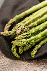 Uncooked green asparagus