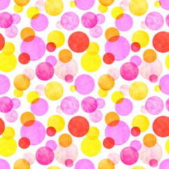 Colorful circle grunge seamless pattern