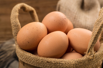 Brown cage-free chicken eggs