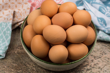 Brown cage-free chicken eggs