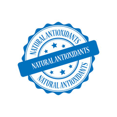 Natural antioxidants blue stamp illustration