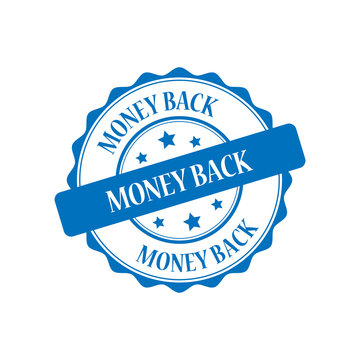 Money back blue stamp illustration