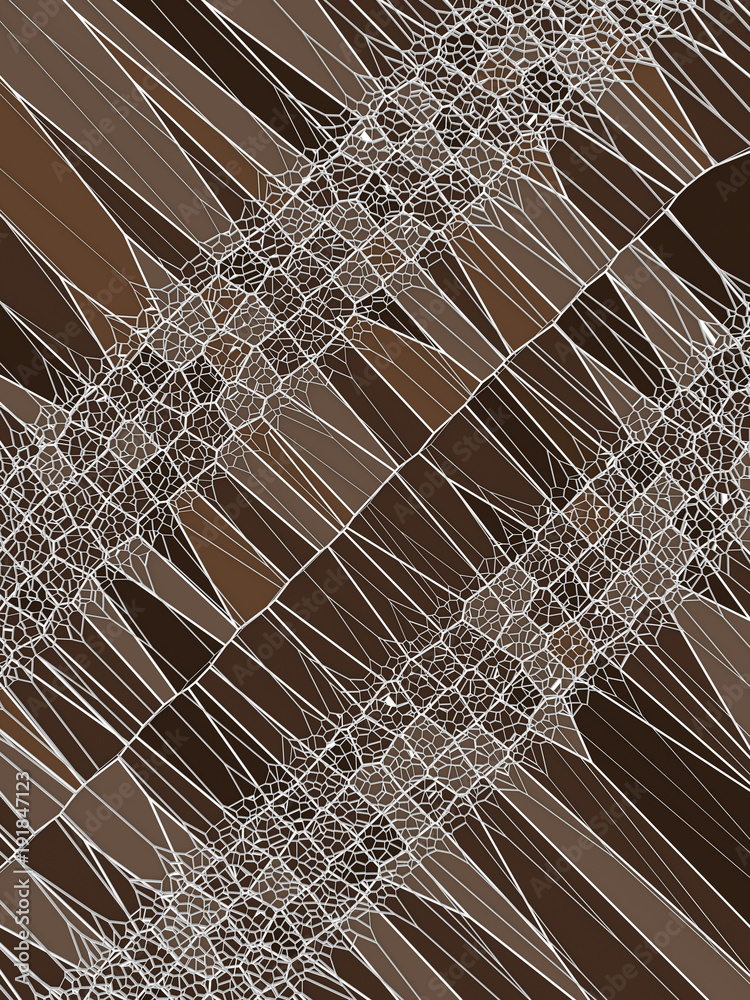 Aufkleber Abstract geometrical concept voronoi low poly tesselated pattern. 3d rendering