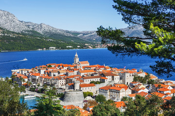 View of the Korcula town, Korcula island, Dalmatia, Croatia