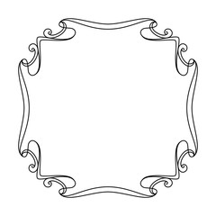 Scroll element, vintage square calligraphic frame