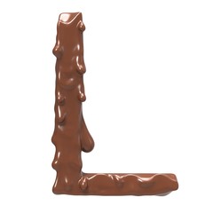 Letter  . Stylized chocolate alphabet. 3d rendering.