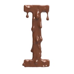 Letter I. Stylized chocolate alphabet. 3d rendering.