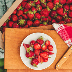 Strawberry red and ripe - a new crop of ripe berries