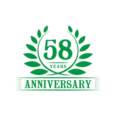 58 years anniversary logo template. 
