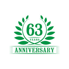 63 years anniversary logo template. 
