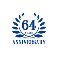 64 years anniversary logo template. 

