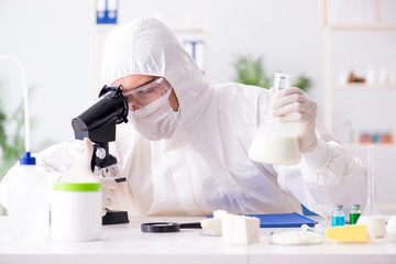 Food scientist testing new stuff in the lab