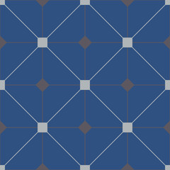 Fototapeta premium Blue geometric seamless pattern