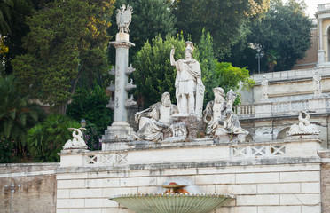 Ancient Fontana del Nettuno in Rome, Italy