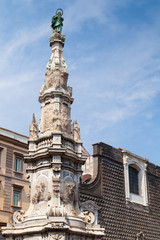 Fototapeta na wymiar Guglia dell'Immacolata obelisk in Naples