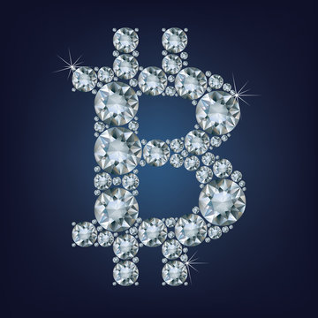 Bitcoin made a lot of diamonds. Cryptocurrency.