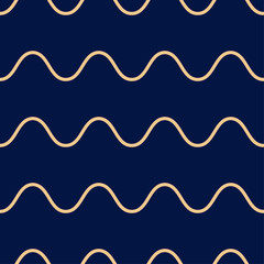 Golden blue geometric seamless pattern