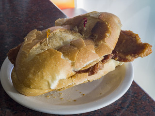 Delicious pork chop bun