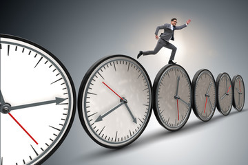 Businessman in time management concept