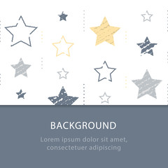 Obraz premium Stars with subtle grunge texture, vintage abstract background, minimalist pattern, festive decoration