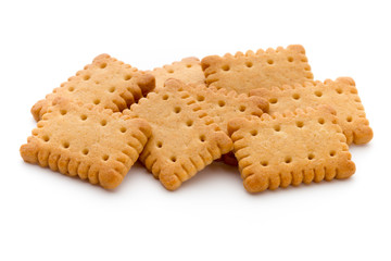 Tasty cookies biscuits on the  isolated background.