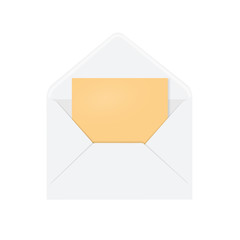 White postal envelope, vector