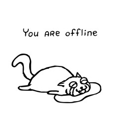 The upset cat Tik lies in tears. Vector illustration.