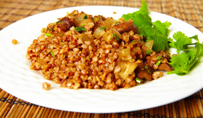Fried mushrooms on a plate