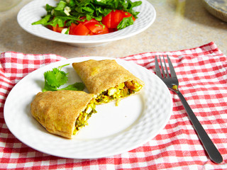 Vegetarian patty on a plate