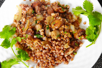 Fried mushrooms on a plate