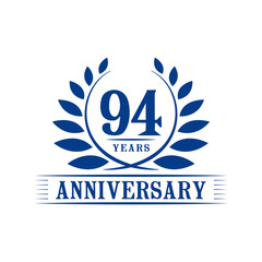 94 years anniversary logo template. 
