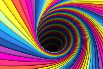 colorful abstract background lines black hole 3d illustration3