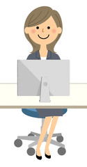 スーツの女性　PC