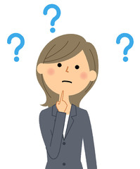 スーツの女性　疑問