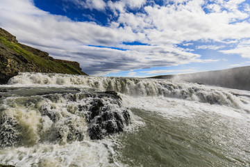 Fototapeta na wymiar Gulfoss waterfall of the hvita river in iceland