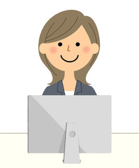 スーツの女性　PC