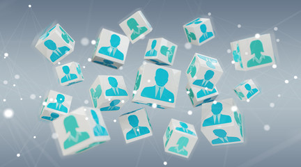 Candidate for a job cube illustration 3D rendering