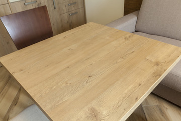 wooden table in room