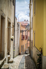 narrow alley in Lisbon in Portugal